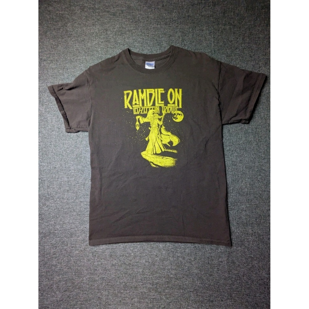 Led Zeppelin Ramble On Tribute Medium T Shirt Adult Brown Graphic M Tee Gildan